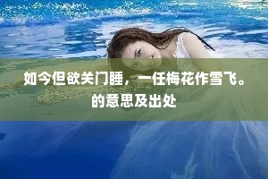 如今但欲关门睡，一任梅花作雪飞。的意思及出处