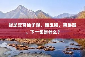 疑是蕊宫仙子降，翻玉袖，舞瑶姬。下一句是什么？