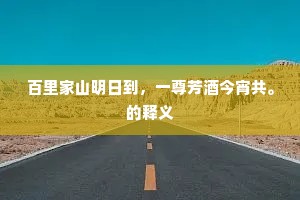百里家山明日到，一尊芳酒今宵共。的释义