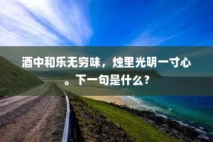酒中和乐无穷味，烛里光明一寸心。下一句是什么？