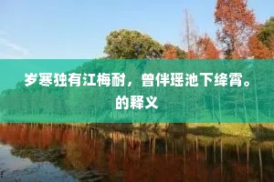 岁寒独有江梅耐，曾伴瑶池下绛霄。的释义