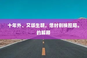 十年外、又颂生朝，恁时别换腔局。的解释