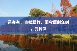 还亦有，青松翠竹，同今凛冽年时。的释义