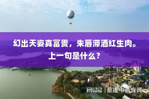 幻出天姿真富贵，朱唇滞酒红生肉。上一句是什么？