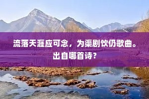 流落天涯应可念，为渠剧饮仍歌曲。出自哪首诗？