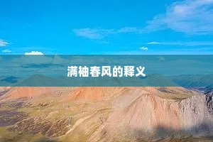 满袖春风的释义