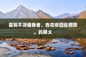 霜鬓不须催我老，杏花依旧驻君颜。的释义