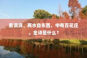 看涓涓、两水自东西，中有百花庄。全诗是什么？