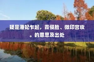 疑是潘妃乍起，霞侵脸、微印宫妆。的意思及出处