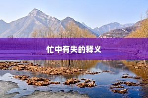 忙中有失的释义