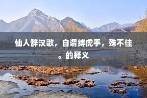 仙人辞汉歌，自谓缚虎手，殊不佳。的释义