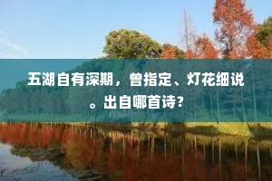 五湖自有深期，曾指定、灯花细说。出自哪首诗？