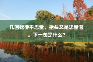 几回猛待不思量，抬头又是思量著。下一句是什么？