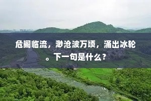 危阁临流，渺沧波万顷，涌出冰轮。下一句是什么？