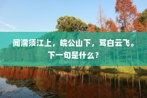 闻濡须江上，皖公山下，驾白云飞。下一句是什么？