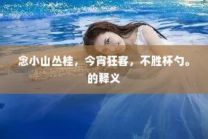 念小山丛桂，今宵狂客，不胜杯勺。的释义