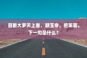 目断大罗天上客，朝玉帝，把芙蓉。下一句是什么？