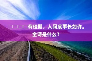 □□□□有佳期，人间底事长如许。全诗是什么？