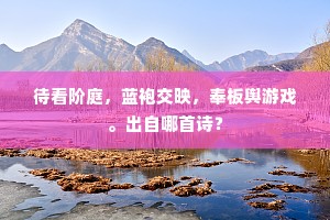 待看阶庭，蓝袍交映，奉板舆游戏。出自哪首诗？