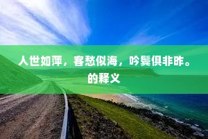 人世如萍，客愁似海，吟鬓俱非昨。的释义