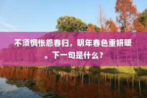 不须惆怅怨春归，明年春色重妍暖。下一句是什么？