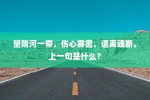 望隋河一带，伤心雾霭，遣离魂断。上一句是什么？