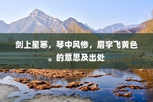 剑上星寒，琴中风惨，眉宇飞黄色。的意思及出处
