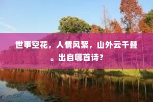 世事空花，人情风絮，山外云千叠。出自哪首诗？
