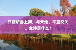 只藉炉香上彻,与天地、平直交关。全诗是什么? 只藉炉香上彻,与天地、平直交关。全诗是什么?