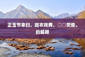 正玉节来归，斑衣戏舞，□□荧煌。的解释