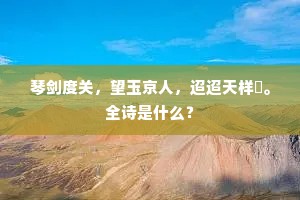 琴剑度关，望玉京人，迢迢天样窎。全诗是什么？