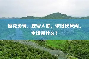 庭花影转，珠帘人静，依旧厌厌闷。全诗是什么？