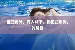 谁知此际，有人灯下，偷把归期问。的解释