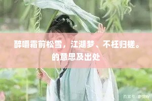 醉嚼霜前松雪，江湖梦、不枉归槎。的意思及出处