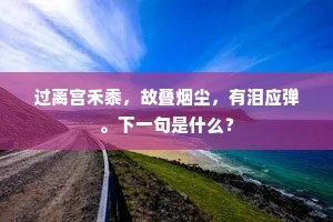 过离宫禾黍，故叠烟尘，有泪应弹。下一句是什么？