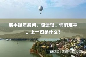 底事经年易判，惊遗恨、悄悄难平。上一句是什么？