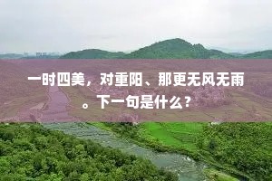 一时四美，对重阳、那更无风无雨。下一句是什么？