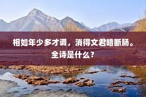 相如年少多才调,消得文君暗断肠。全诗是什么? 相如年少多才调,消得文君暗断肠。全诗是什么?