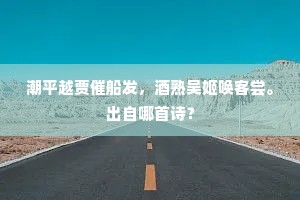 潮平越贾催船发，酒熟吴姬唤客尝。出自哪首诗？