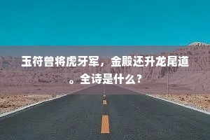 玉符曾将虎牙军，金殿还升龙尾道。全诗是什么？