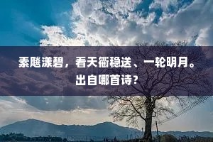素飚漾碧,看天衢稳送、一轮明月。出自哪首诗? 素飚漾碧,看天衢稳送、一轮明月。出自哪首诗?