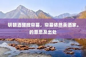 明朝酒醒掀帘幕，帘幕依然卖酒家。的意思及出处