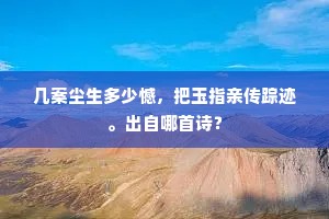 几案尘生多少憾，把玉指亲传踪迹。出自哪首诗？