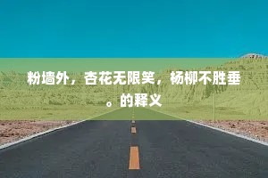 粉墙外，杏花无限笑，杨柳不胜垂。的释义