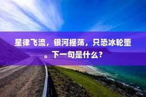 星律飞流，银河摇荡，只恐冰轮堕。下一句是什么？
