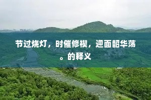 节过烧灯，时催修禊，迎面韶华荡。的释义