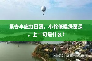 繁杏半窥红日薄，小怜低唱绿窗深。上一句是什么？