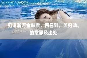 见说浙河金鼓震，何日到，羡归鸿。的意思及出处