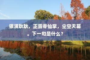 银潢耿耿，正露零仙掌，尘空天幕。下一句是什么？
