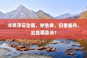 冷笑浮云坠甑，鲈鱼美、归老扁舟。出自哪首诗？